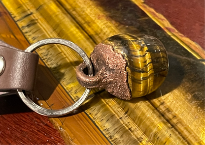 Electroformed Tiger Eye Magnetized Keychain