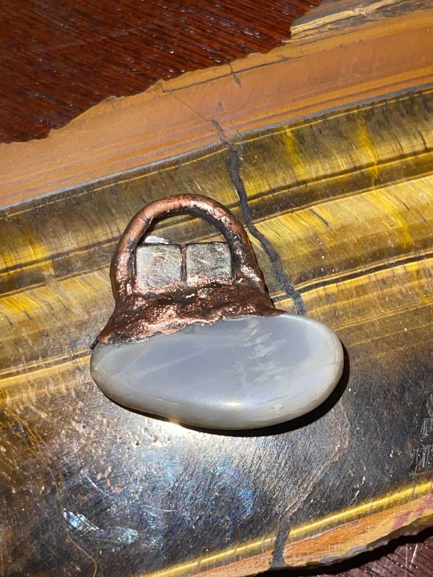 Electroformed Tiger Eye Magnetized Keychain