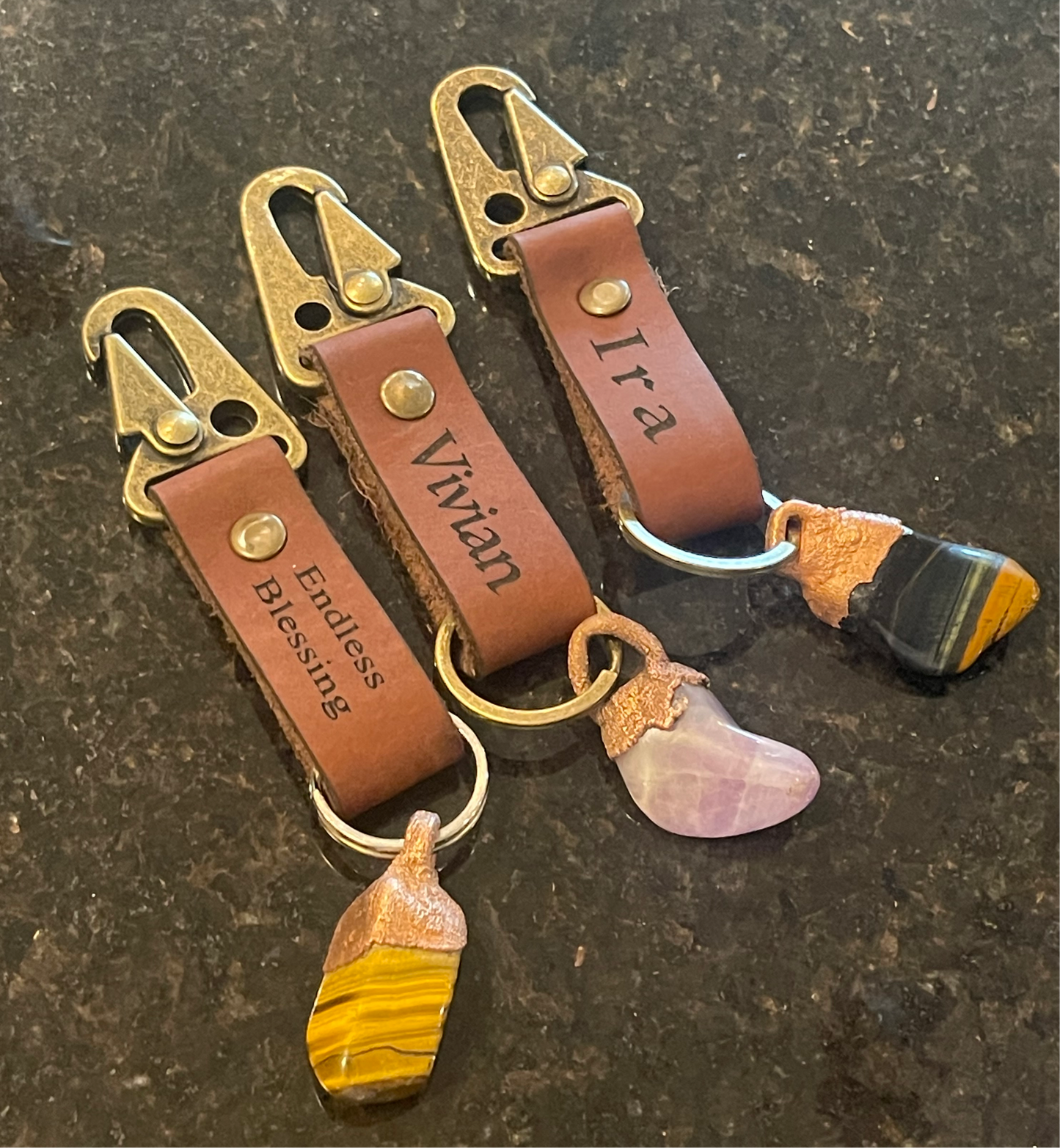 Electroformed Tiger Eye Magnetized Keychain