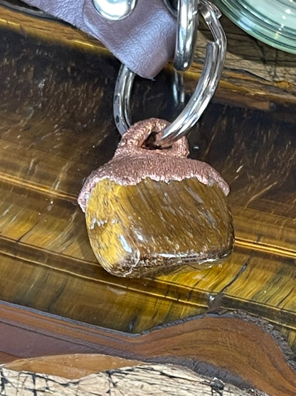 Electroformed Tiger Eye Magnetized Keychain