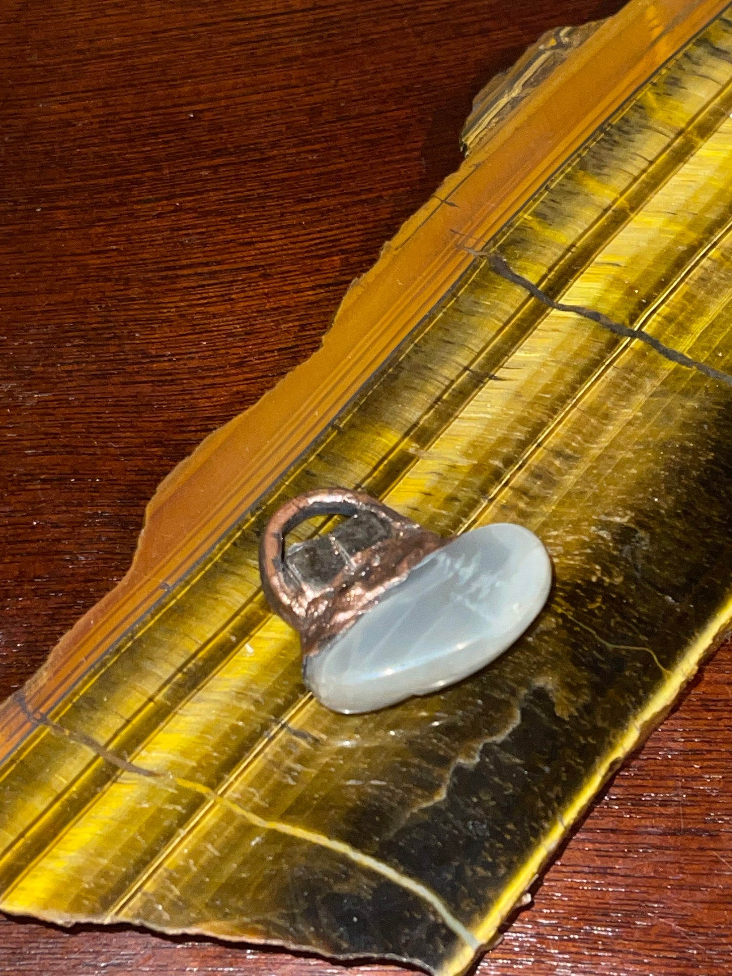 Electroformed Tiger Eye Magnetized Keychain