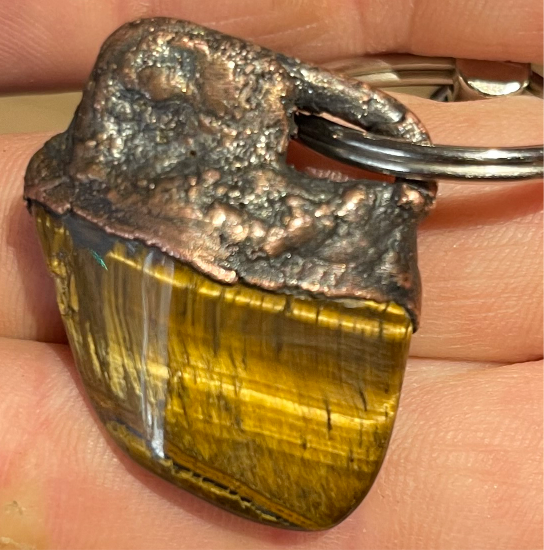 Electroformed Tiger Eye Magnetized Keychain