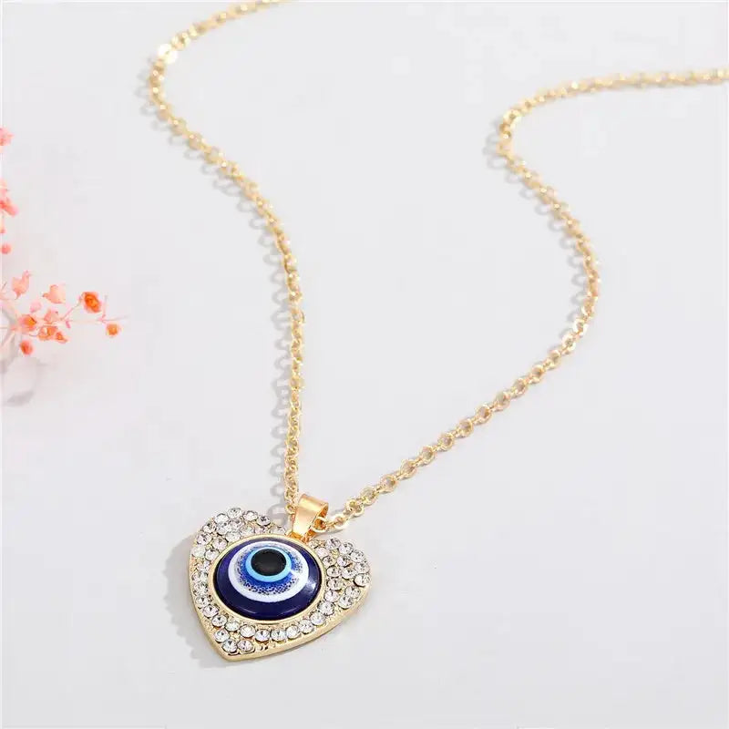 Bohemian Vintage Turkish Evil Eye Pendant Necklace