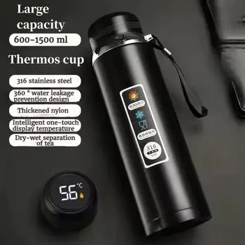 Smart Thermos with LED Display & Tea Filter