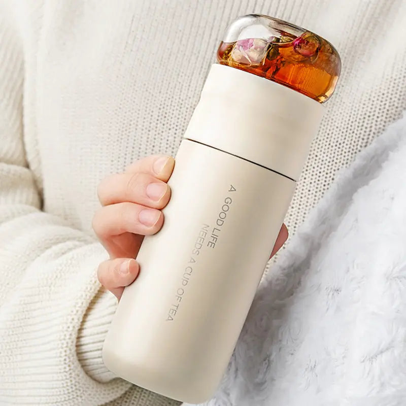 Insulated Cup With Filter Stainless Steel Tea Bottle Cup