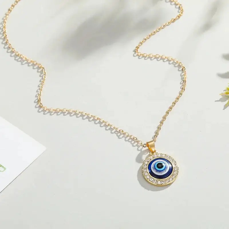 Bohemian Vintage Turkish Evil Eye Pendant Necklace