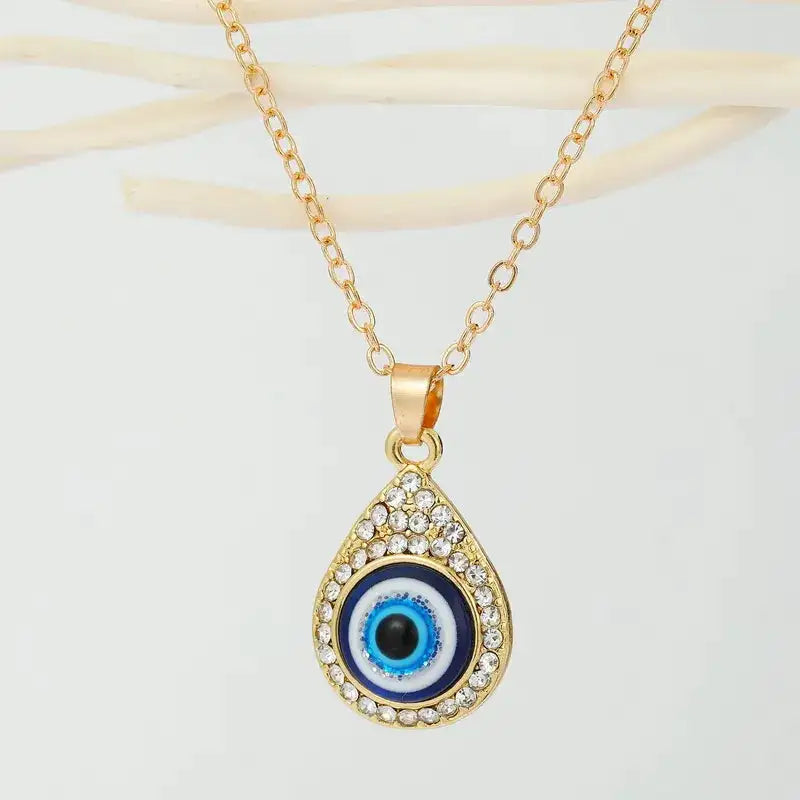 Bohemian Vintage Turkish Evil Eye Pendant Necklace